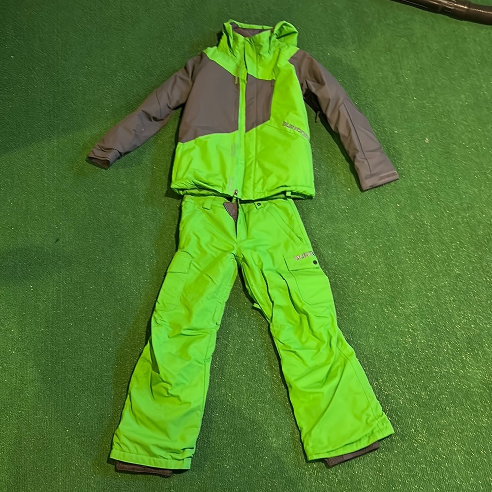 Green and Grey Burton snowsuit